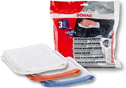 Набір мікрофібрів (3 шт) для фінішного очищення кузова біла 40х40 см SONAX Microfiber Cloths Ultrafine