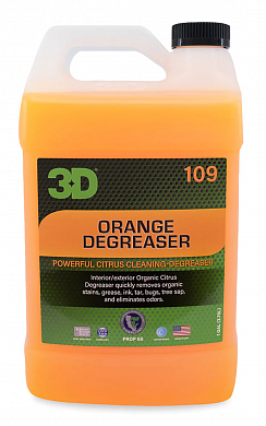 Средства для химчистки салона Потужний цитрусовий засоб для виведення плям-хімчистка 3D Orange Degreaser 3.8 літрів, фото 1, цена